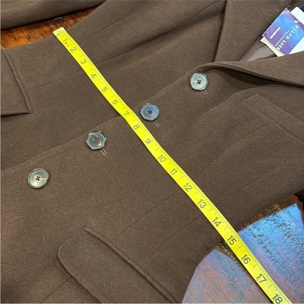 Vintage Ralph Lauren Collection Flared Wool Cashgora Blend Coat Brown 6 NWT